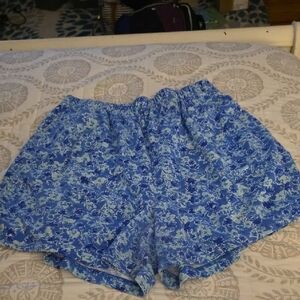 New York & Company Blue Patterned Women's Athletic Shorts